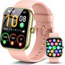 Smart Watch for Men Women, 2026 Release (Answer/Make Call) 1.96" HD Fitness Tracker Running Watch,IP68 Waterproof, Pedometer,Step/Sleep/Heart Rate Monitor,110+ Sport Mode Smartwatch for Android,Pink