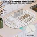 Large Stone Drying Mat for Kitchen Counter, Quick Drying Foldable Dish Drying Mat, Super Absorbent Diatomaceous Earth Drying Mat for Dishes Bottles Cups, Match Any Countertop (White, 22.8"x15.4")