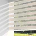 ShadesU Cordless Zebra Blinds for Windows  Light Filtering Dual-Layer Window Shades for Privacy - Easy to Install (Cream Color) (Maximum Height 72") (Width 26")