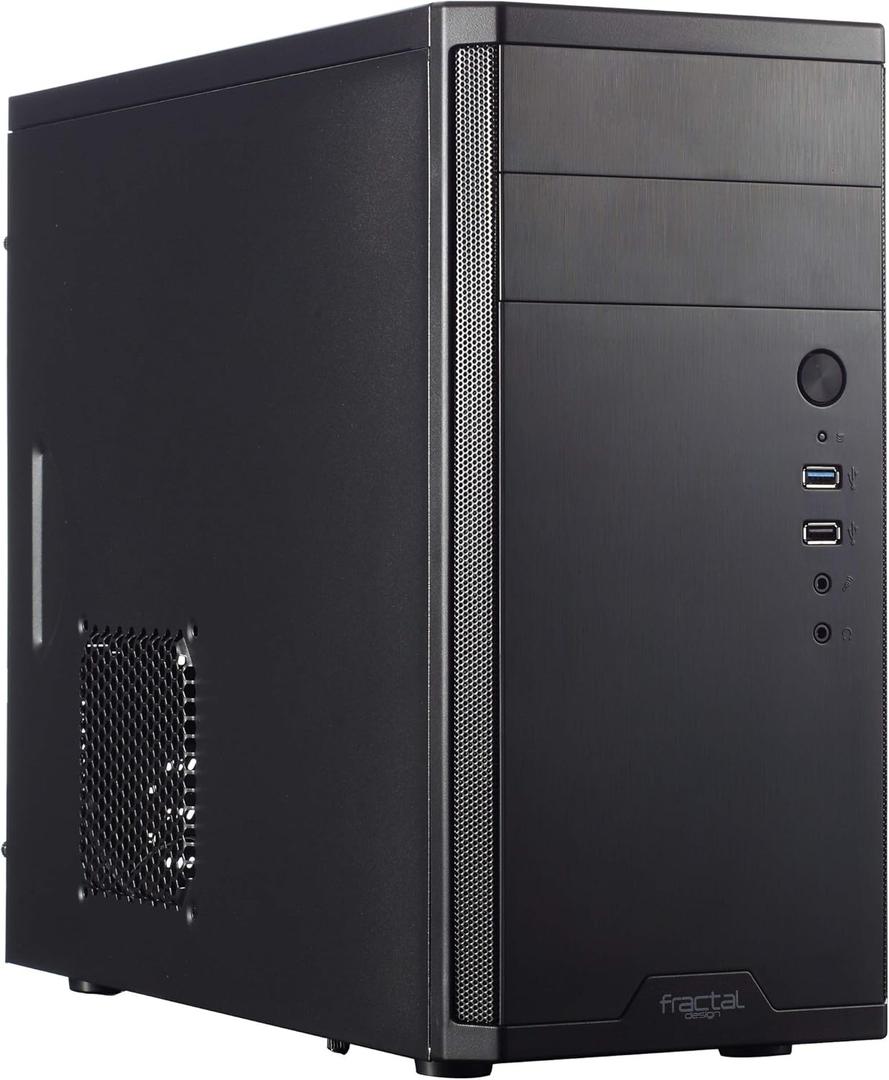 Fractal Design Core 1100 - Mini Tower Computer Case - mATX - High Airflow and Cooling - 1x 120mm Silent Fan Included - Brushed Aluminium - Black