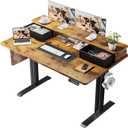 Veken 47x28 in Electric Standing Desk with Drawers, Adjustable Table, Brown, 47.2×28 Inch