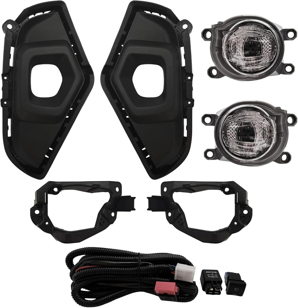 LED Fog Lights Compatible with 2019 2020 2021 2022 2023 2024 2025 Toyota RAV4 1 Pair Fog Lamps with switch,harness Kit (Clear lens)
