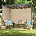 Coolaroo Outdoor Roller Shade with Wand - 80% UV Block Breathable Light Filtering Shade for Patio or Porch, Fade-Resistant, Mold-Resistant Easy-Clean Fabric, 8ft x 6ft, Sesame