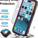 Designed for iPhone 15 Pro Case Waterproof, [Shockproof] [Dustproof] [Built-in Screen Protector] Phone Case for iPhone 15 Pro, Full Protective Case for iPhone 15 Pro 6.1-Red