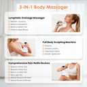 Lymphatic Drainage Massager, Anti-Cellulite Massager For Body Cellulite and Thigh & Belly Stretch Marks Reduction, Handheld Massage tools for lymphedema & lipedema, Sciatica Nerve pain relief Devices