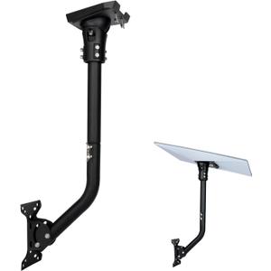 Wall Pole Mount for Starlink Gen 3, 22.8 inches Long Pole Mounting Kit with Adjustable Pipe Adapter for Starlink Standard Dish V3, Metal Mount Bracket and Aluminum Adapter, Black