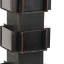 Natheeph Rotating Display Stand Greeting Card Display Wooden Display Rack with Two Card Sticker for Greeting Card Vendor Coffee Bag 3 Tier Tabletop Display Stand (Ebony)