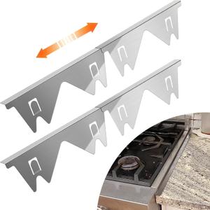 2Pack Stainless Steel Stove Gap Covers, Upgraded Oven Side Gap Filler. Heat-resistant, Attractive and Convenient, 13 to 27.5 In, Ideal for Filling the Gap Between Kitchen Stove and Countertop
