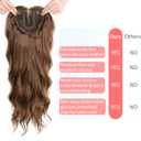 Hair Toppers for Women Thinning Hairs 24 Inch Long Layered Topper Curly Synthetic Wiglets Pieces Lace Hand-Tied Hairline Synthetic Heat Resistant Clip on Hair Topper for Women Copper Brown