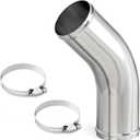 GASHER 1PCS 45 Degree Elbow Aluminum Alloy Tube Intercooler Pipe Air Intake Tube 3.5"OD, Leg Length 12" (300mm) with Bead Roll