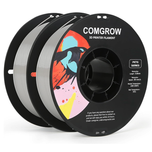 Comgrow PETG 3D Printer Filament 1.75mm, High Precision and Tough 3D Printer Filament 1kg (2.2LBS), Dimensional Accuracy +/- 0.02 mm, Fit Most 3D Printers Grey