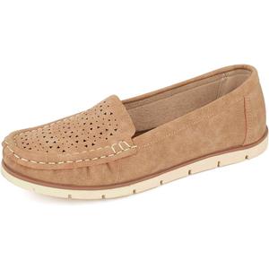 JABASIC Womens Penny Loafers Breathable Slip on Flat Shoes Moccasins Size 8