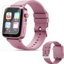 vilicert Kids Games Watch, Smart Kids Watch with 26 Puzzle Games, Touch Screen, Alarm Clock, HD Camera, Toys for Ages 412 Years Old, Birthday Gift for Girls(Pink)