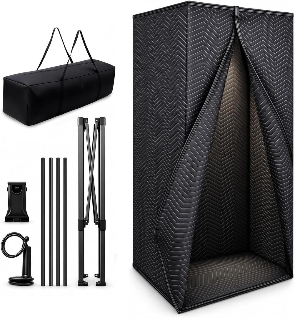 Portable Vocal Booth, 6-1/4 FT Foldable Sound Isolation Recording Booth