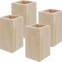 Solid Pine Wood Square Furniture Riser 4Pcs, 3.93-5.18 Inch Rising Height, Fit 1.97 Inch Leg, Support 880 lbs Heavy Duty Furniture Feet Lifter for Under Bed Storage Desk Sofa Chair