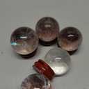 DUKIZA Natural Clear Quartz Crystal Sphere with Stand，5PC Real Crystals Ball, Clear Quartz Small Ball Decor (Clear Quartz Ball)