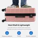 OLIXIS 20 Inch Carry-On Luggage, Hardside Suitcase with Spinner Wheels, Lightweight ABS Hard Shell Travel Luggage, TSA Approved Lock, Expandable Small Suitcase for Business & TravelPink