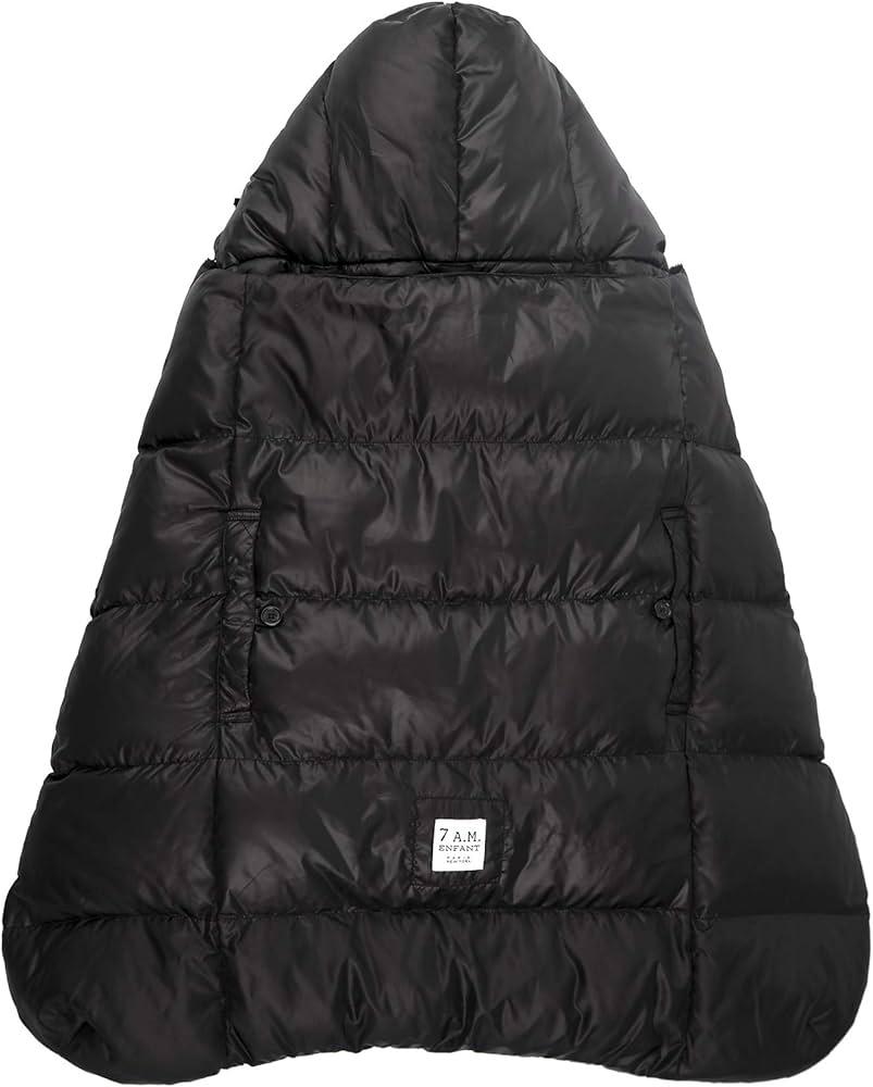 7AM Enfant Baby Carrier Cover - K-Poncho Universal Fit Winter Ultra Soft Plush Lining, Water Repellent Bunting Bag with Adjustable Hood, Multifunctional Stroller & Car Seat Blanket Cover | (0-3T)