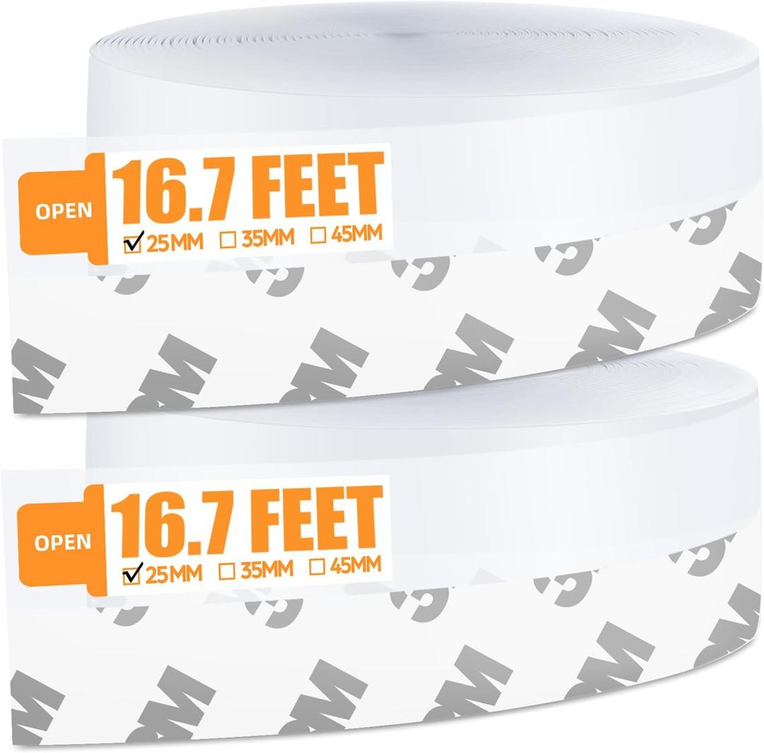 33.5 Ft Weather Stripping Door Seal Strip, Silicone Tape for Draft Stopper, Self Adhesive Shower Door Bottom Seal and Insulation Strip for Door Frame, Windows and Glass Gaps (Transparent, 25+25mm)