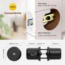 ThorBolt G1 Fingerprint Door Knob Lock with Keypad Biometric Door Knob Auto-Lock 4* AAA Alkaline Batteries Interior Door Lock for Bedroom, Garage, Office, Pantry Door Black