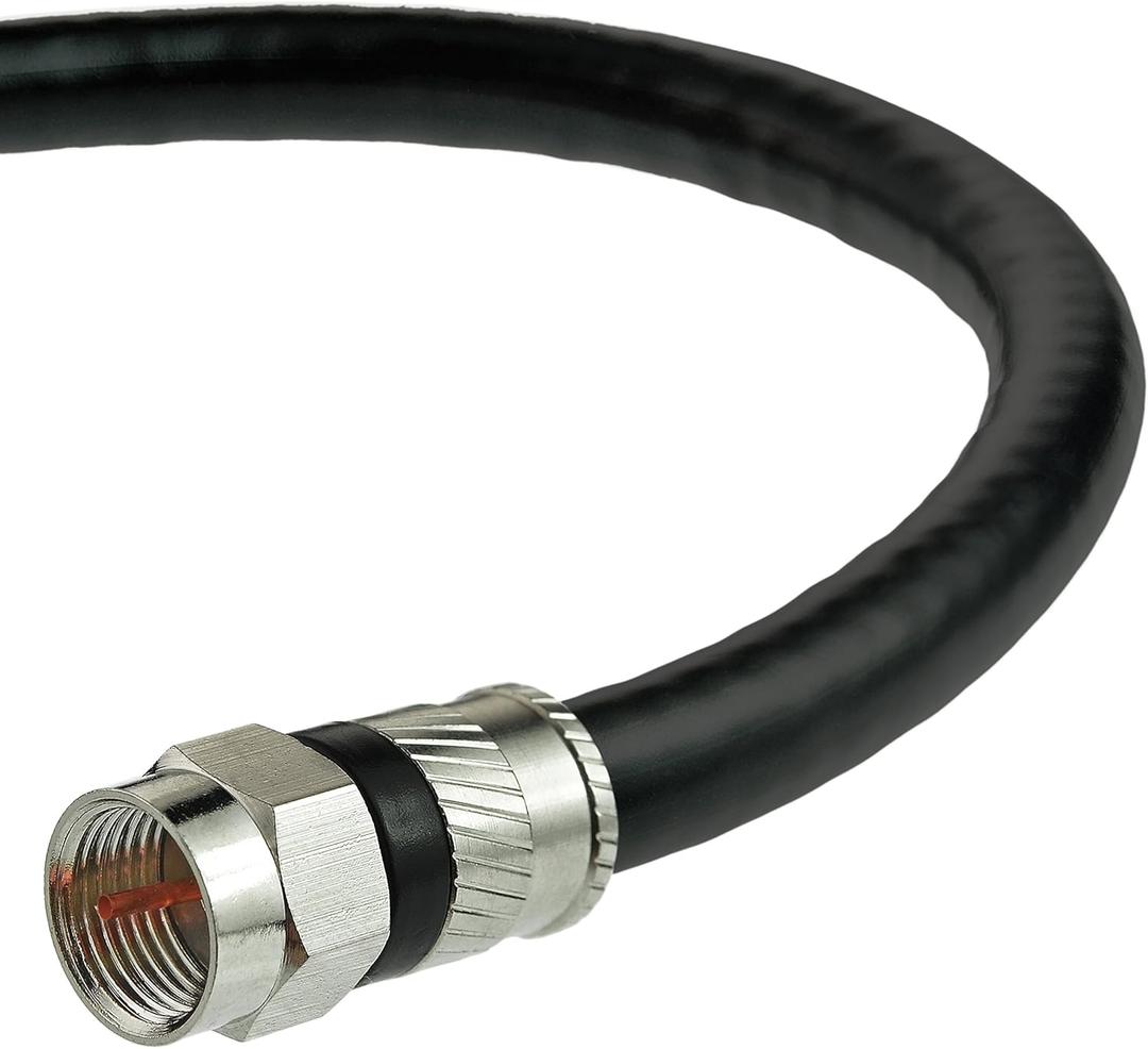  Mediabridge Coaxial Patch Cable (25 ft) Triple-Shielded, in-Wall Rated RG6 Cable with Compression Connectors, Set of 3 (2 Black, 1 White)