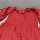 R.Vivimos Women Summer Half Sleeve Cotton Ruffled Vintage Elegant Backless A Line Flowy Long Dresses (Burgundy#1, XL)