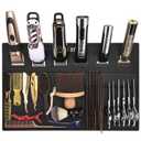 Magnetic Barber Mats for Clippers, with 6 Magnets & Dedicated Slots - 19.29"x12.6" Anti-Slip Heat Resistant Barber Station Organizer Mat, Scissors, Combs & Salon Tools Pad for Grooming Table Tray