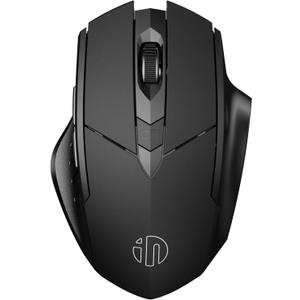 INPHIC Multi-Device Bluetooth Mouse Wireless, Rechargeable, USB Receiver, 6 Buttons, Ergonomic for Laptop, Computer, Mac, PC etc. (Black)