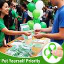 Arrowbash 100 Pcs Mental Health Awareness Fidget Spinners Bulk Acrylic Green Ribbon Fidget Spinners Mental Health Awareness Month Gifts for Women Men Charity Public Social Event Welfare Supplies