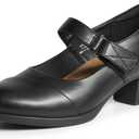 DREAM PAIRS Women's Chunky Low Block Closed Toe Heels Mary Janes Pumps Comfortable Round Toe Dress Work Wedding Shoes (8.5, Black)
