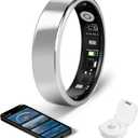 Smart Ring - Free SpO2 Sleep Tracker | No Subscription | IP68 Waterproof Fitness Tracker | 24/7 Activity Monitor | Step Counter & Tracking | Sleep & Workout Accessory Silver 9
