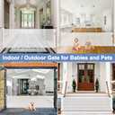 Reinforced 90 Inch Wide Retractable Baby Gates for Doorways Extra Wide Outdoor Retractable Gate for Dogs Reinforced Bottom to Prevent Crawling Through Mesh Baby Gate Long Dog Gates Indoor Extra Long