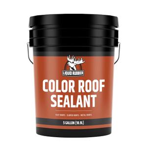 Liquid Rubber Color Roof Sealant- Elastomeric Waterproof Coating for Flat, Low-Slope & Metal Roofs, Flexible UV-Stable Membrane, Light Gray, 5 Gallon