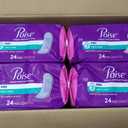 Poise Incontinence Pads & Postpartum Incontinence Pads, 3 Drop Light Absorbency, Long Length, 96 Count (4 Packs of 24)