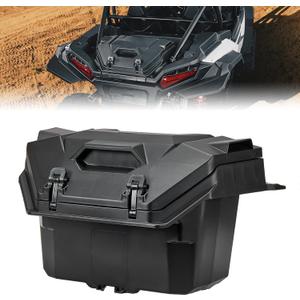 KEMIMOTO 2024/2025/2026 XP 1000 Rear Cargo Box 55QT Compatible with 2024/2025/2026 Polaris RZR XP 1000/4 Storage UTV Rear Bed Box Polypropylene Two Lockable Latches Replace 2884525
