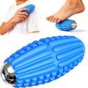 Mini Massage Ball 4 Speeds Vibrating Massage Roller Ball for Foot,Leg,Palm,Hand,Neck,Back,Trigger Point Portable Muscle Plantar Fasciitis Relief Relaxation for Athletes & Office Workers (Blue)