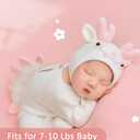 Newborn Photography Props Animal Style Photo Posing Outfits,(Fits for 7-10 Lbs Baby) White Crochet Knitted Costume and Hat, Newborn Photography Accessories for Posing (Romper+Hat) (Blue)