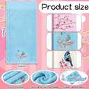 3 Pcs Bird Decorative Hand Towels for Bathroom 100% Cotton Embroidered Farmhouse Bathroom Decor 14 x 29 Inch Cherry Bluebird Blossom Hand Towel Gift for Kitchen (Pastel Color)