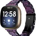 Resin Band Compatible for Fitbit Versa 4/Sense 2 Replacement Band Strap Breathable Bracelet Band for Fitbit Versa 4 Smartwatch Accessories