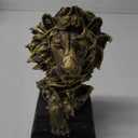 H&W Sandstone Lion - The King of Beasts - Statue Decoration for Home/Study/Living Room, Great Collectible Figurines, Best Gift for The Man, Golden Color (HH17-D2)