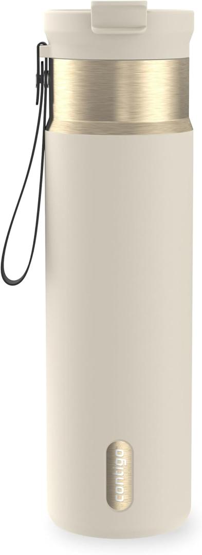 Contigo DualSip 24 oz Stainless Steel Vacuum-Insulated Water Bottle with Carry Strap & 2-in-1 Leakproof Lid (Straw or Spout), BPA-Free & Lead-Free, Dishwasher Safe