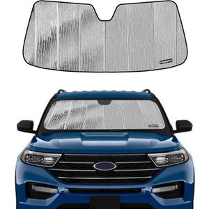 Pigenius Windshield Sunshade for Ford Explorer 2020-2025, Reversible Silver/Black