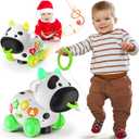 Musical Cow Toys for 1+ Year Old Boy Girl, Bilingual Baby Toy 6-12-18 Month, One Year Old Boy Toys, 1 Year Old Girl Gift, Learning Toddler Toy Age 1-2, First Christmas 1st Birthday Gift (Green)