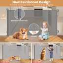 Reinforced Retractable Baby Gate, Mesh Dog Gate, Child Safety Gate for Doorways, Stairs, Hallways, Indoor/Outdoor, Wide Openings -33.5" Tall, Width up to 55" Gray