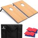 Cornhole Set 4x2 and 3X2 Regulation Size Corn Holes Sets with Carrying Bags & 8 Bean Bags Cornhole Boards Bean Toss Games for Adults Family Outdoor Beach Lawn Outside Backyard Games