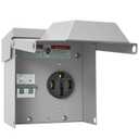 Temporary Electrical Power Outlet Panel Weatherproof RV Receptacle Box with 50 Amp Breaker Outdoor Panel for RV Camper Car Travel Generator Motorhome (50 Amps+Breaker)