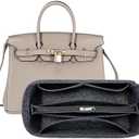 SMART DK Purse Organizer Insert Suitable for birkin25/30/35 Bag Organizer (Gray, BK 25)
