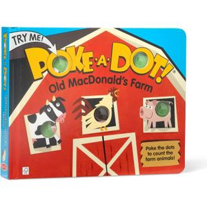 Melissa & Doug PokeaDot! Old MacDonald’s Farm, Interactive Children's Board Book with Buttons to Pop, Educational Sensory Toy for Toddlers & Preschoolers Ages 3+  FSC Certified