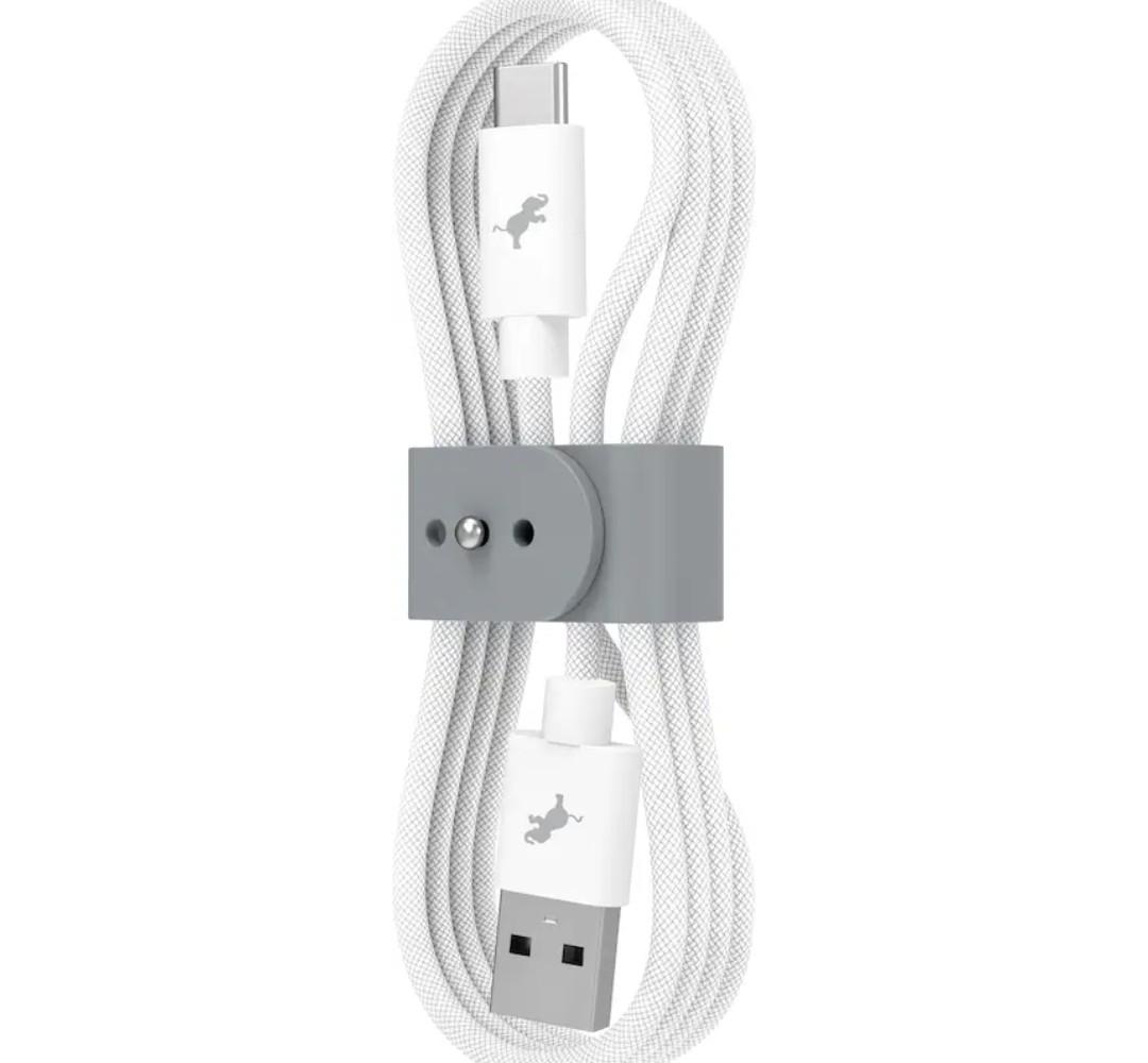 Nimble - Powerknit USB-A to USB-C Cable 1M/3.3FT Fast Charging for iPhone 16/15, Samsung S24–S10, Note 20/10, Pixel, Moto & More - White