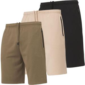 Ultra Performance 3 Pack Mens Shorts Casual Men's Athletic Short Workout Gym Shorts for Men with Zipper Pockets, Small - L
